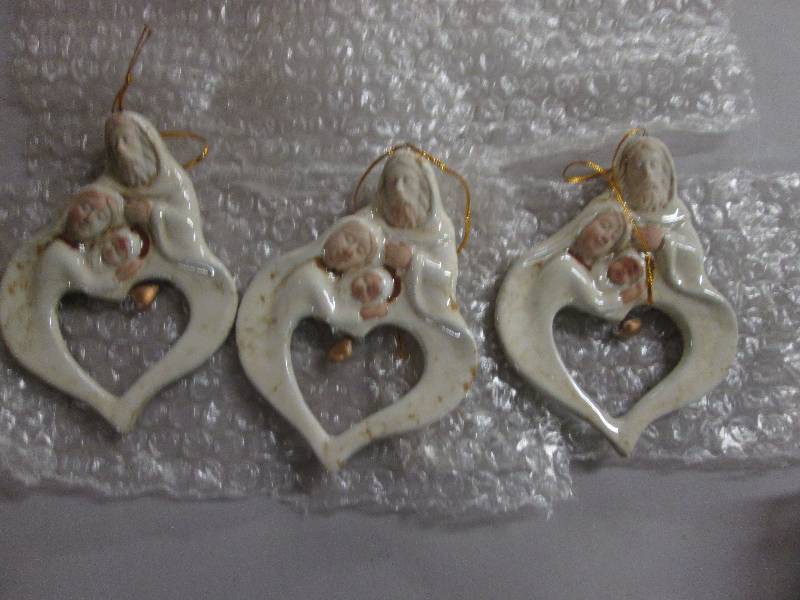 Lot of 3 Stoneware Holy Family Chri...