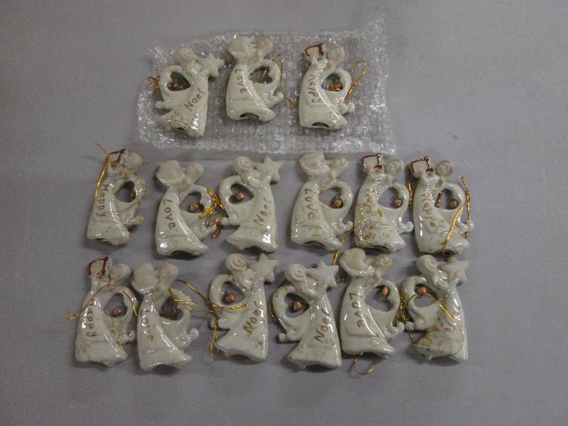 Lot of 15 Assorted Stoneware Angel ...