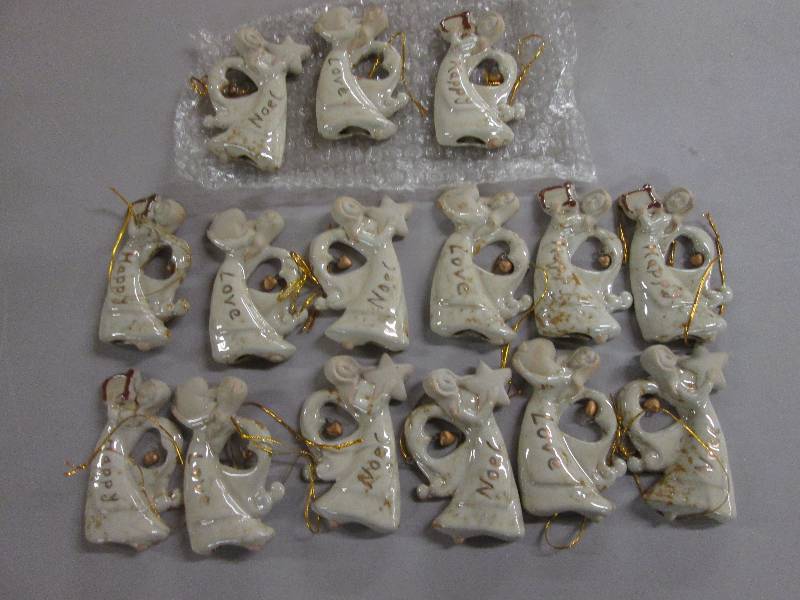 Lot of 15 Assorted Stoneware Angel ...