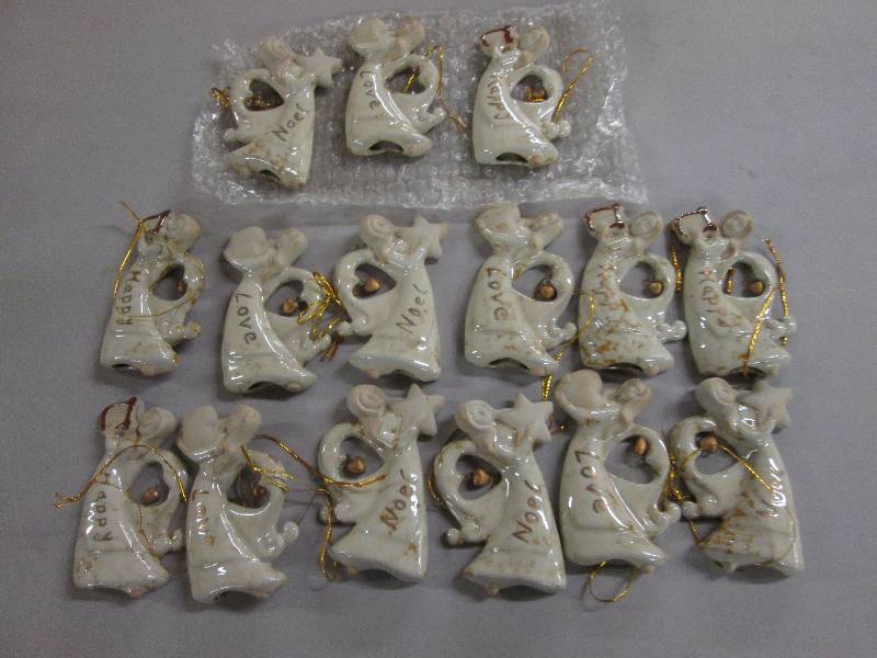 Lot of 15 Assorted Stoneware Angel ...