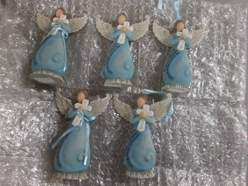 Lot of 5 4 inch Faith Angel Orname...