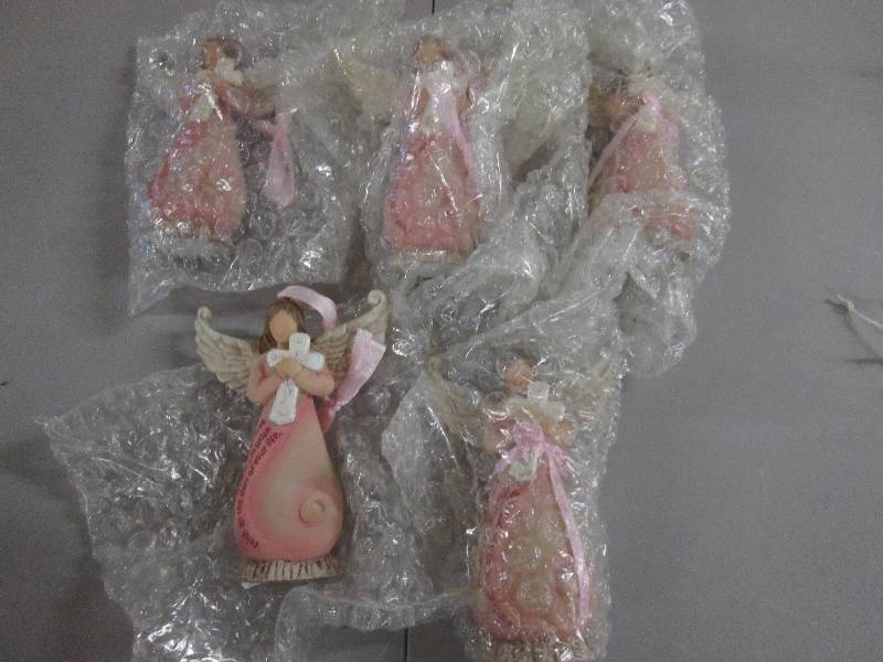 Lot of 5 4 inch Faith Angel Orname...