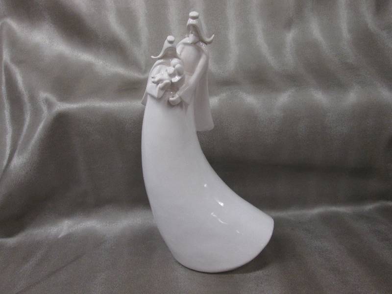 13.5 inch Glazed White Ceramic Holy...