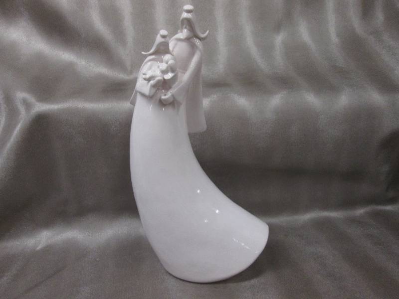 13.5 inch Glazed White Ceramic Holy...