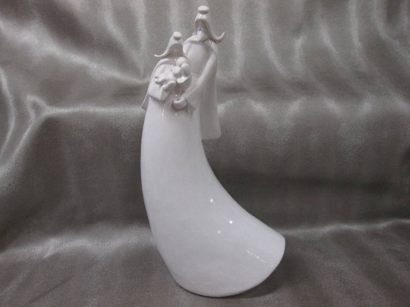 13.5 inch Glazed White Ceramic Holy...