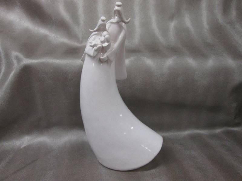 13.5 inch Glazed White Ceramic Holy...