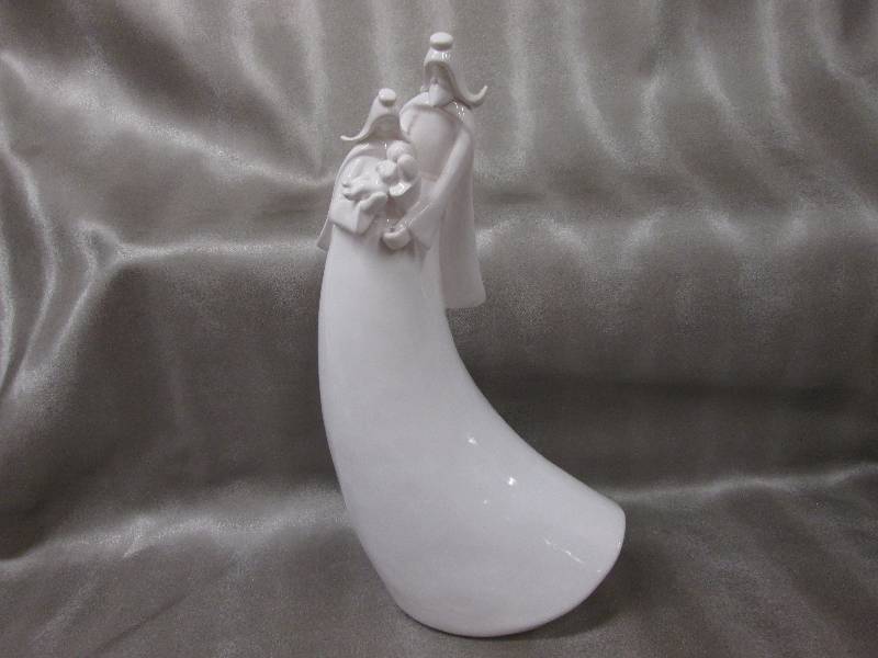 13.5 inch Glazed White Ceramic Holy...
