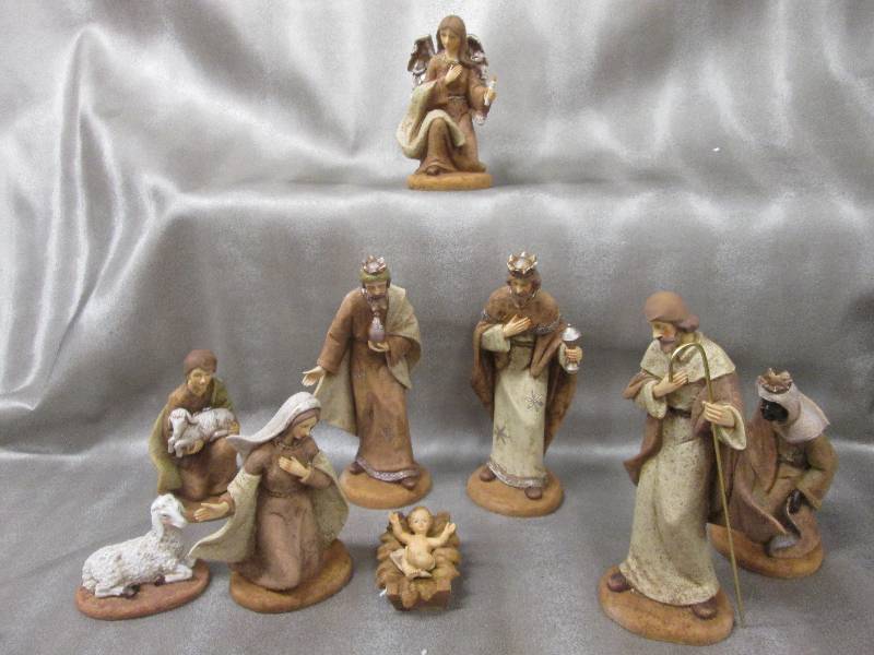 Lot of 3 9 pc Ceramic Nativity Set...