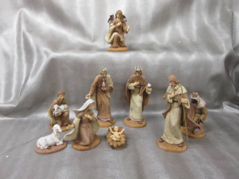 Lot of 3 9 pc Ceramic Nativity Set...