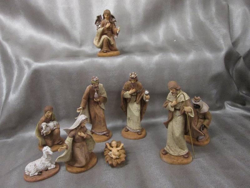 Lot of 3 9 pc Ceramic Nativity Set...