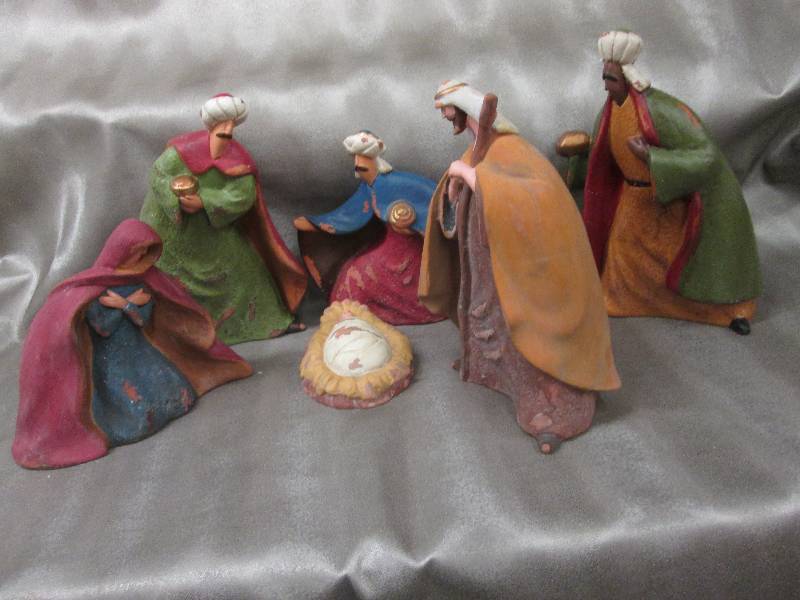 6 pc Broad Base Ceramic Nativity Se...