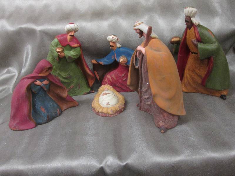 6 pc Broad Base Ceramic Nativity Se...