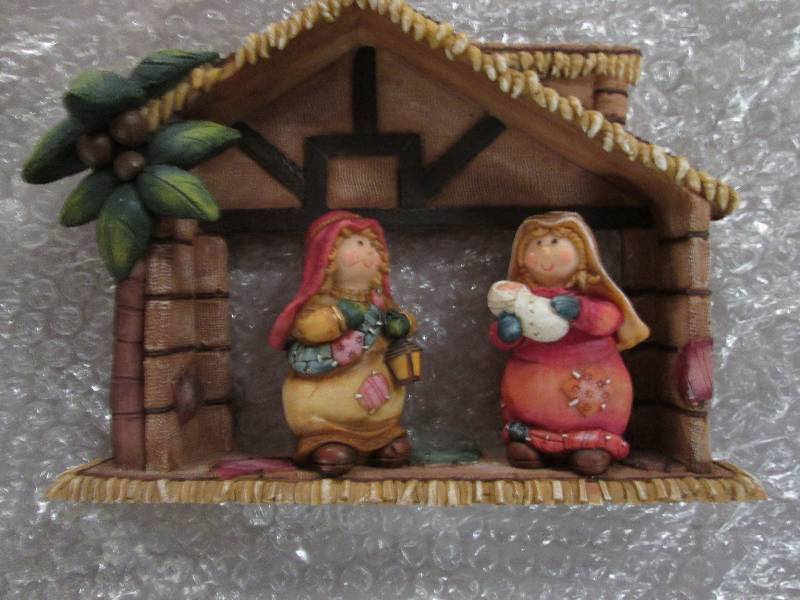 Resin Holy Family with Creche 6 inc...