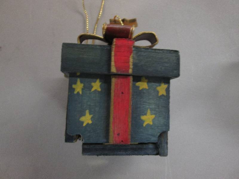 Lot of 6 Nativity Gift Box Ornament...