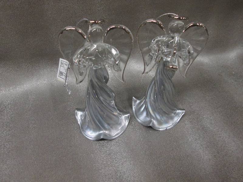 Set of 2 5 inch Glass Angel Orname...