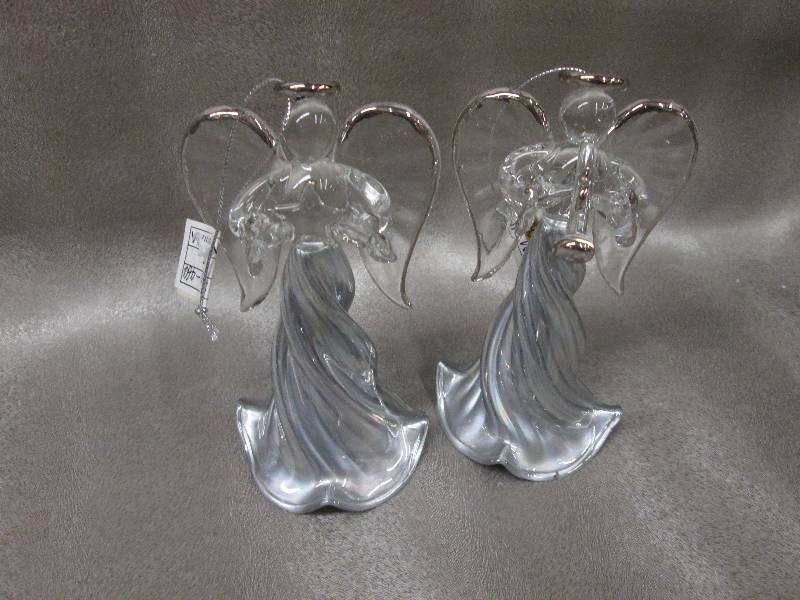 Set of 2 5 inch Glass Angel Orname...