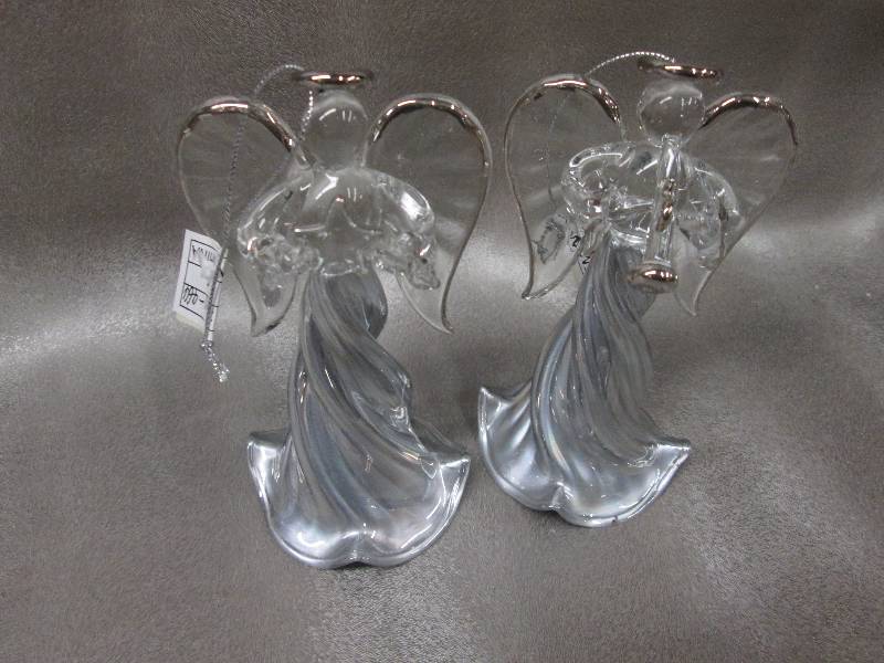 Set of 2 5 inch Glass Angel Orname...