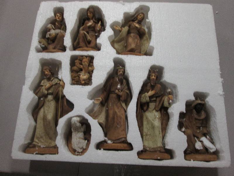 Lot of 3 9 pc Ceramic Nativity Set...