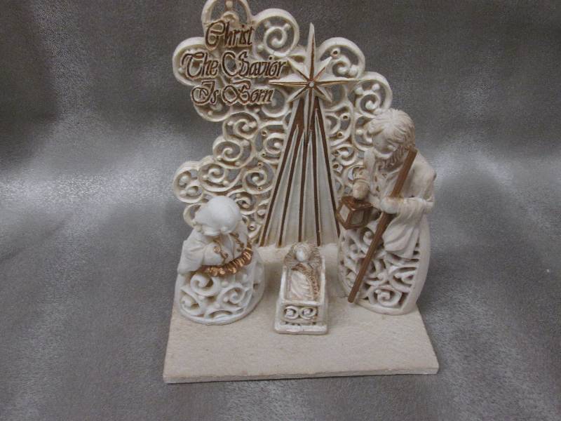 Lot of 4  4pc ivory Nativity Set 6...