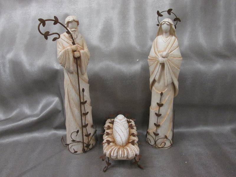 3 pc Poly resinMetal  Holy Family ...