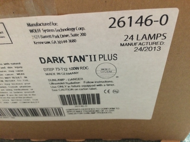 lot 68 image: Tanning Bed lamps  Full Box of 24 bulbs