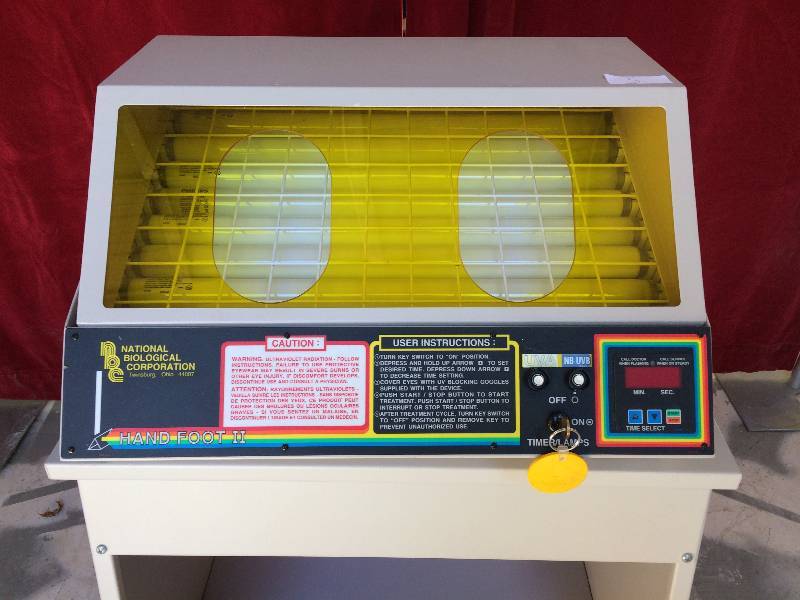 lot 4 image: WOW Retails For $2000 New UVB Lamp Phototherapy Psoriasis Vitiligo Eczema Dermatitis National Biological Corp #UAB-148 HandFoot II Phototherapy System EXCELLENT CONDITION