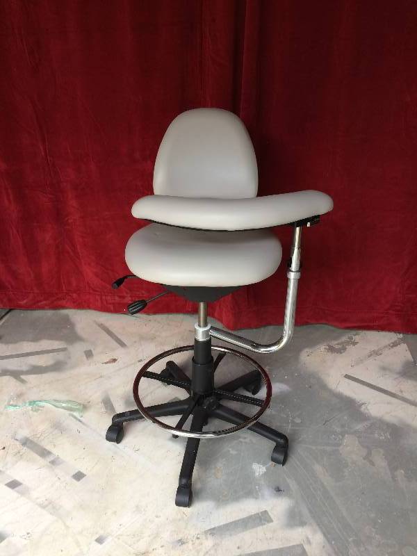 lot 2 image: Retails New $850 RGP Ergonomic (Everything Adjusts) Comfort Seat Back Full Circle Swing Arm Dental Assistant Stool, Blood Draw Stool, Tatoo Stool - Excellent Condition