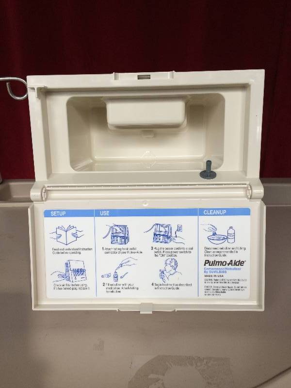 lot 25 image: Pulmo-Aide DeVILBISS Compressor Nebulizer 5650D Breathing Machine Inhalation Therapy Treatment of Asthma Bronchitis Cystic Fibrosis Emphysema Upper Respiratory Tract Disorders - Excellent Condition