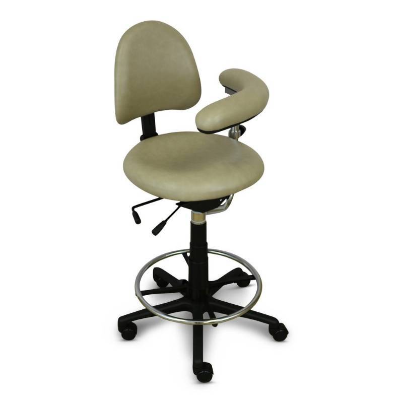 lot 3 image: Retails New $850 RGP Ergonomic (Everything Adjusts) Comfort Seat Back Full Circle Swing Arm Dental Assistant Stool, Blood Draw Stool, Tatoo Stool - Excellent Condition