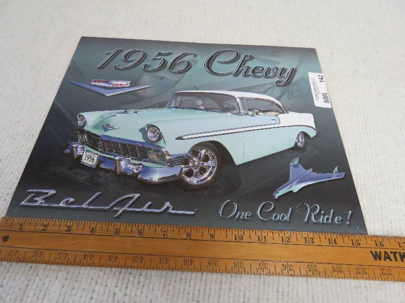 lot 142 image: Chevy BelAir Tin Sign