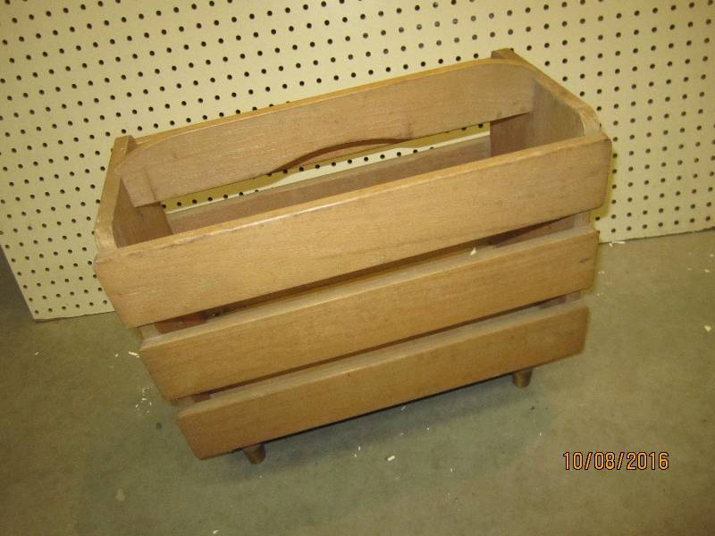 Wood magazine rack...