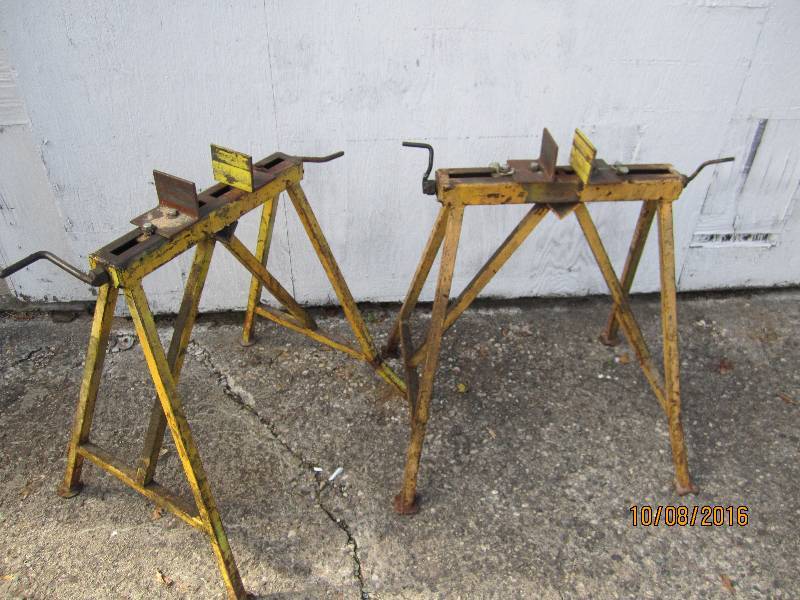 Pair of screw clamp saw horse stand...