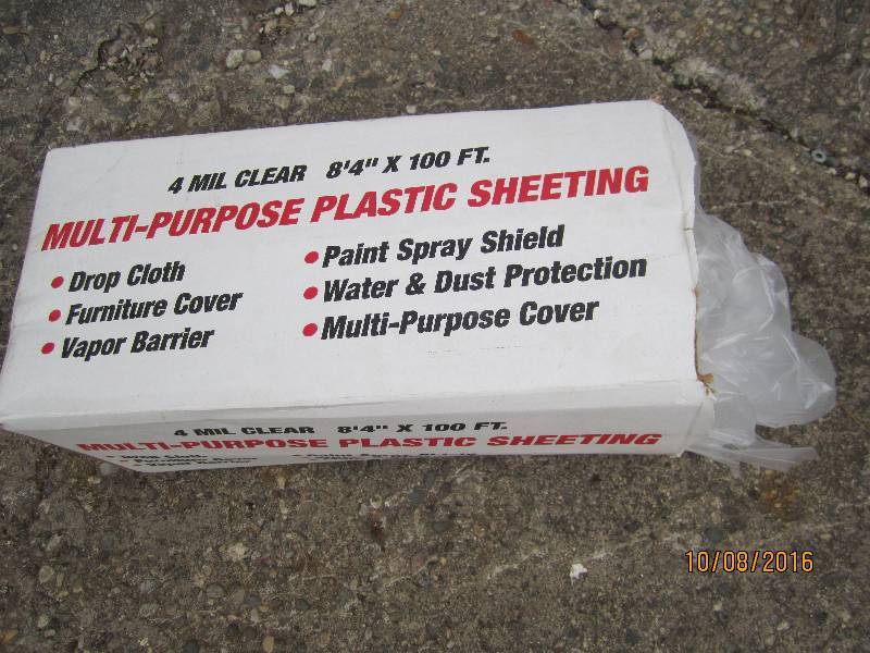 New roll of plastic sheeting...
