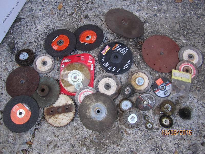 Lot of grinding and cutting wheels...