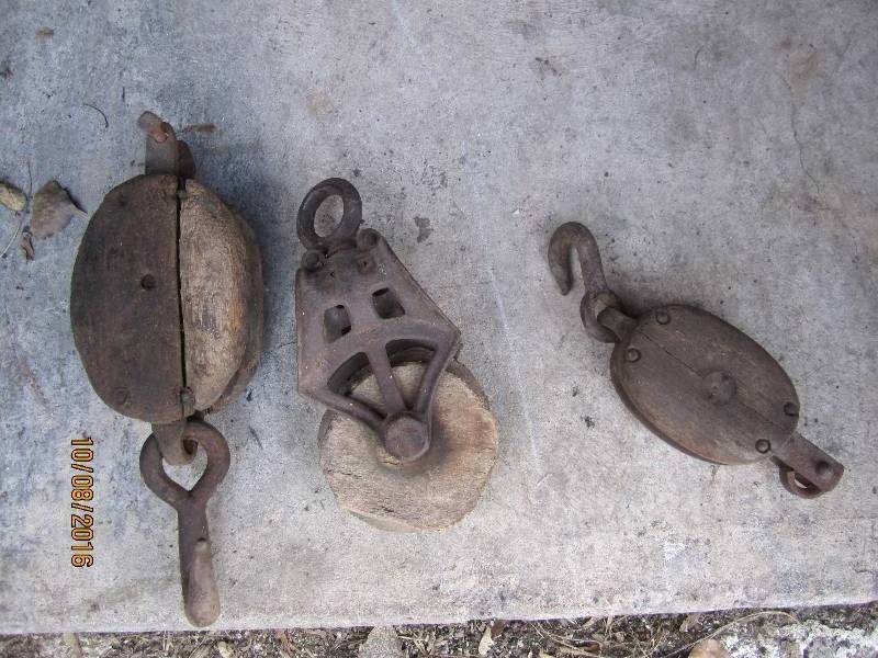 Antique pulleys...