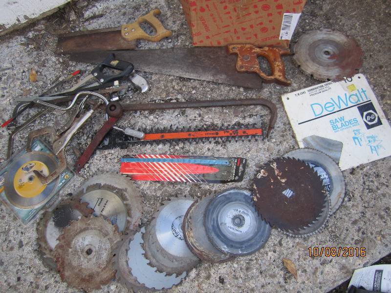 Lot of saws and saw blades...
