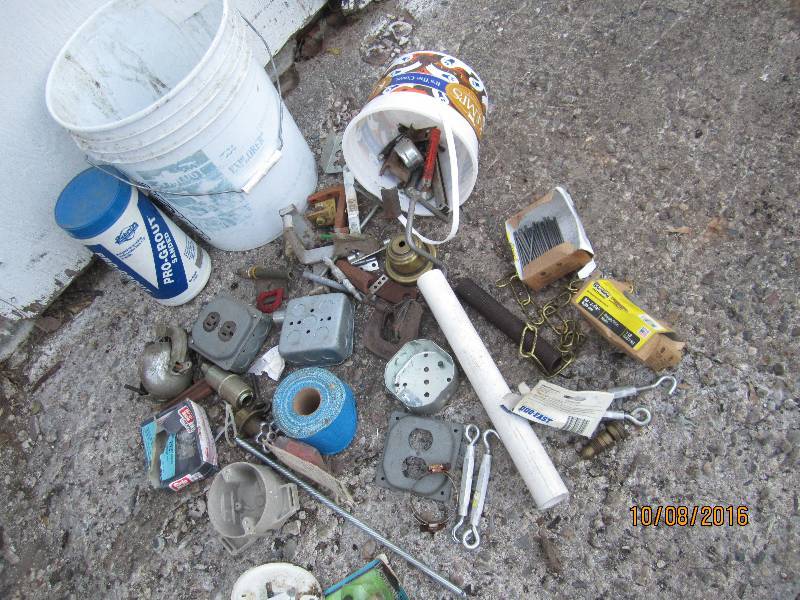Bucket of electrical and other supp...