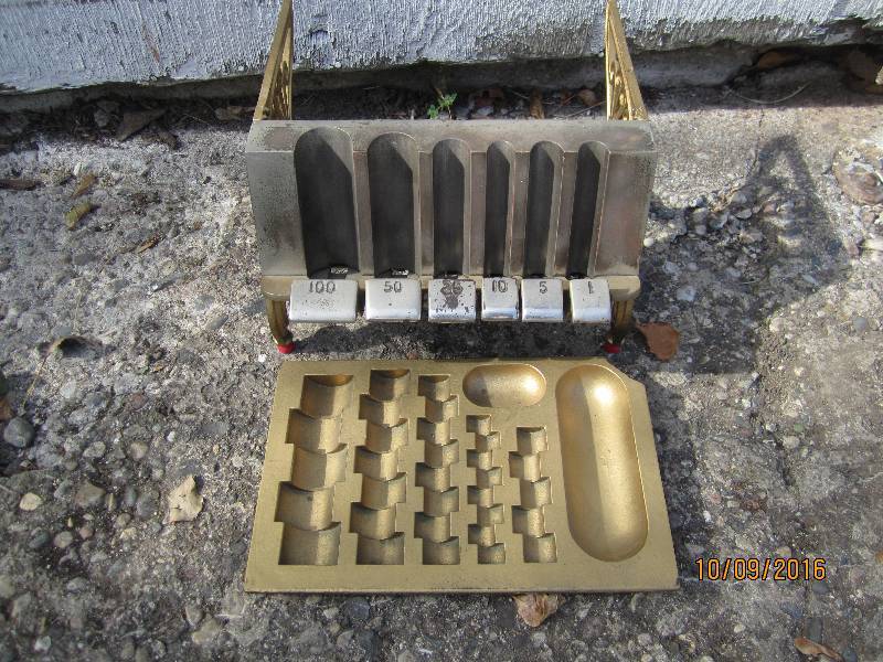 Vintage metal coin sorter...