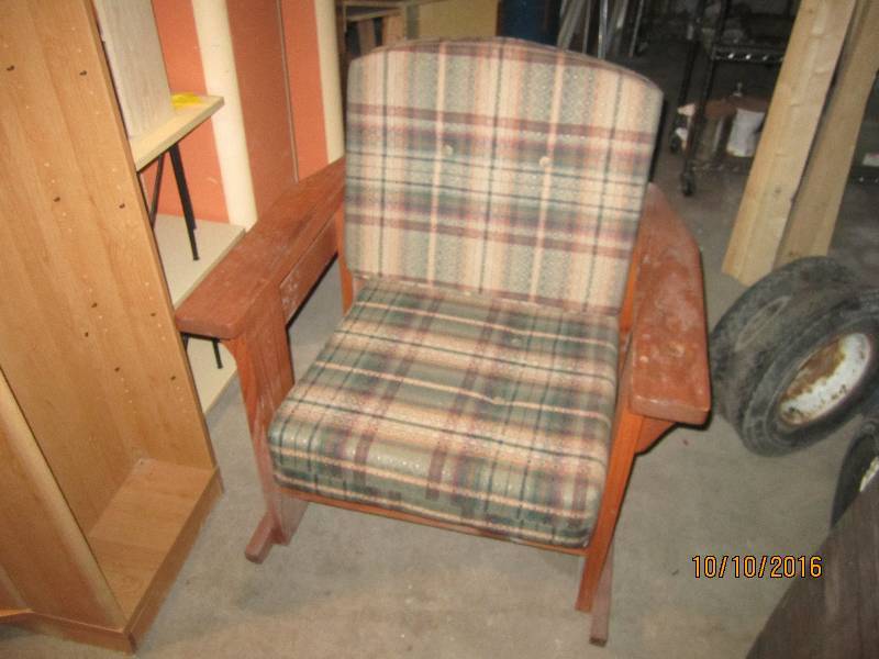 Wood rocker with cushions...