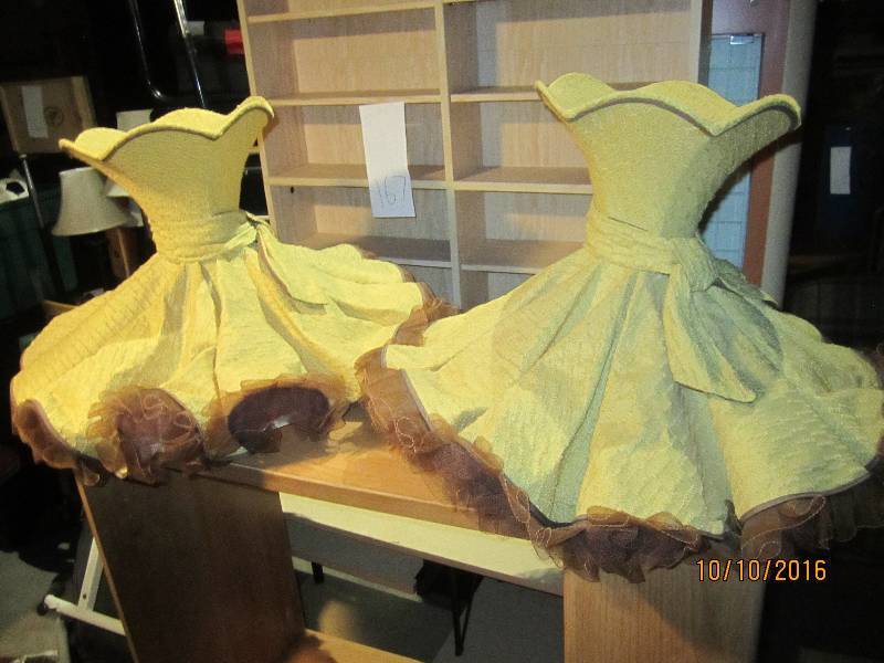 Pair of fancy cloth lampshades...