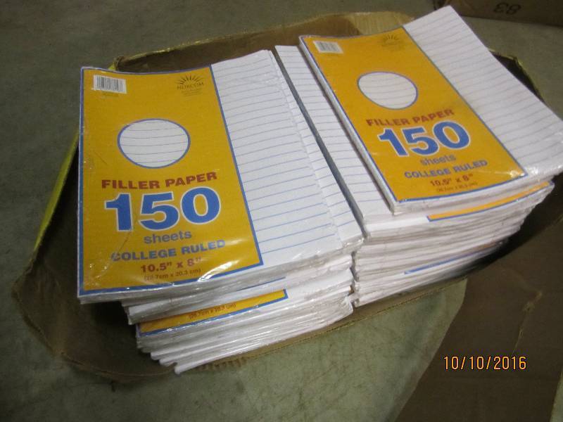 Box of narrow ruled paper...