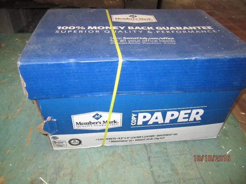 Case of 8.5 x 11 copy paper...