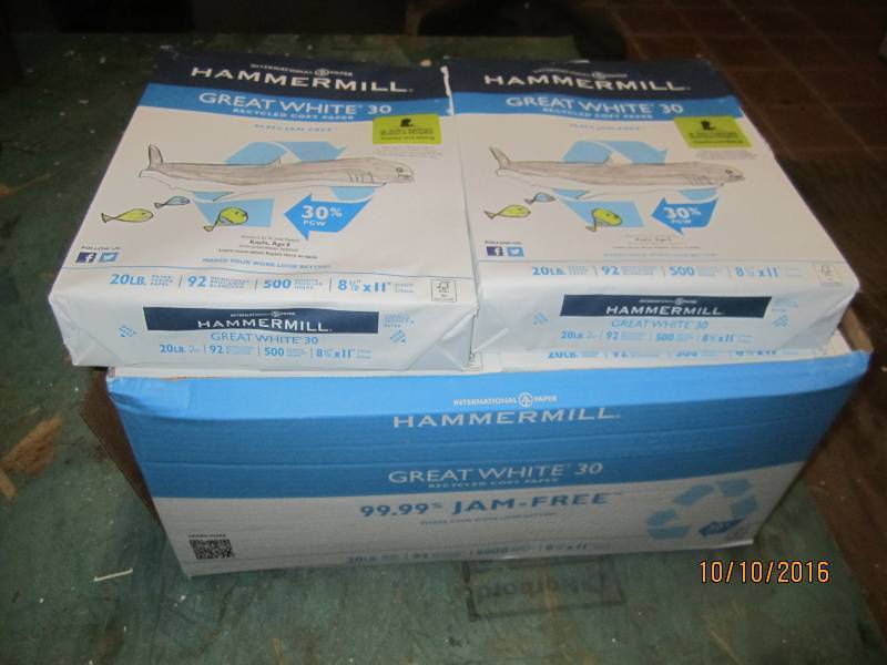 Case of 8.5 x 11 copy paper...