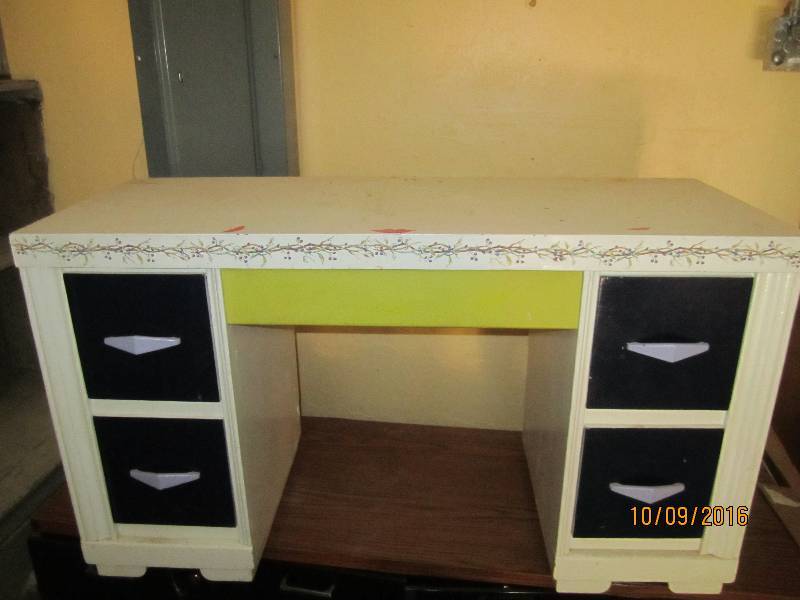 Painted wood desk 44 x 17  25 tall...