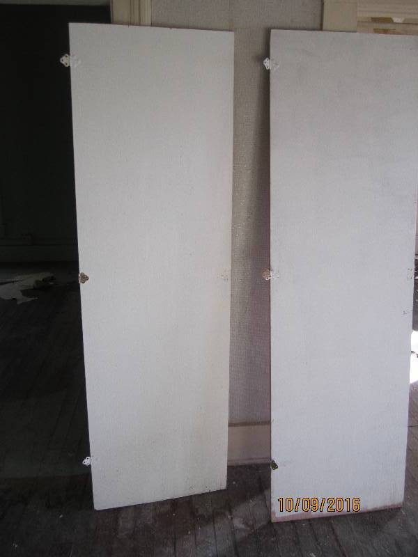 2 wood panel doors, with vintage hi...