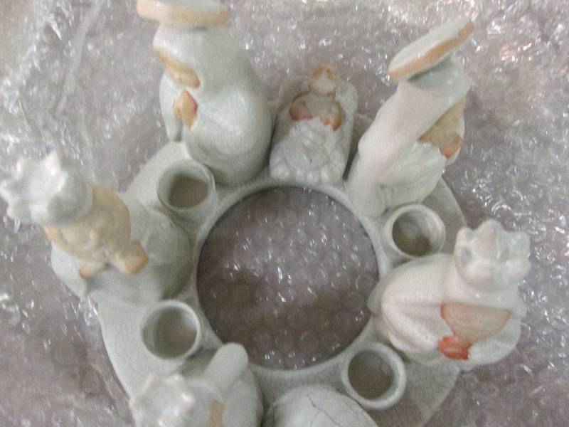Ceramic Nativity Candle Ring 5 inch...