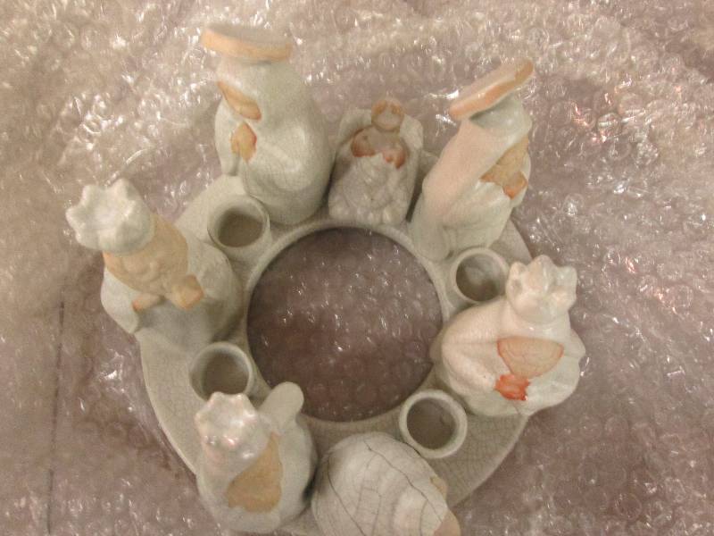 Ceramic Nativity Candle Ring 5 inch...