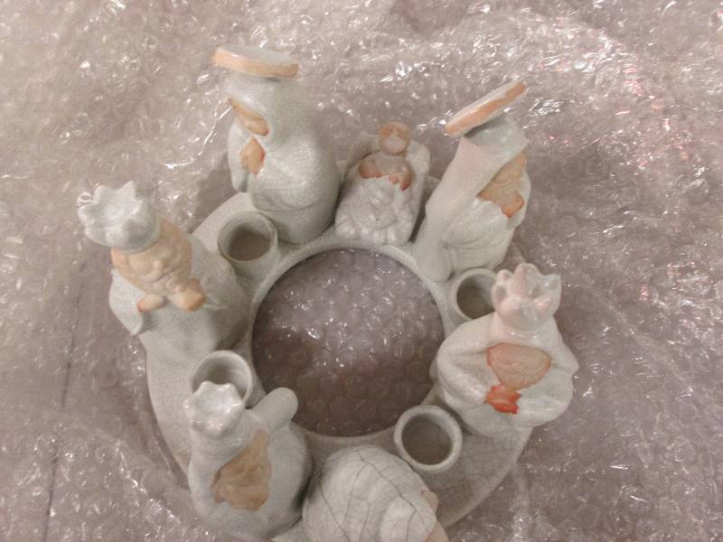 Ceramic Nativity Candle Ring 5 inch...