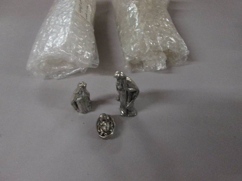 Lot of 3 3 pc Pewter Miniature Nat...