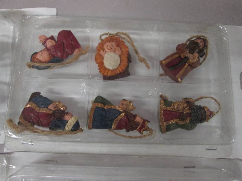 Lot of 4 6pc Nativity 2 inch Ornam...